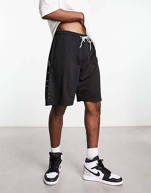 ASOS DESIGN oversized basketball shorts in black sporty mesh