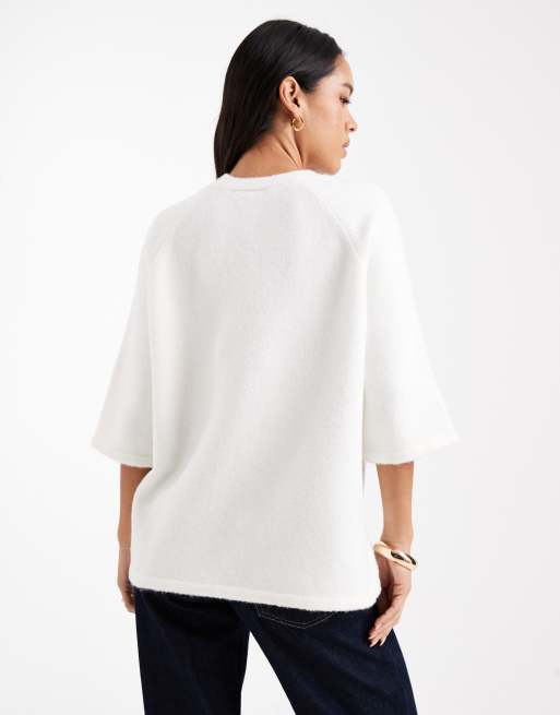 ASOS DESIGN - Oversized beige strikket top med uld, 4 af 4