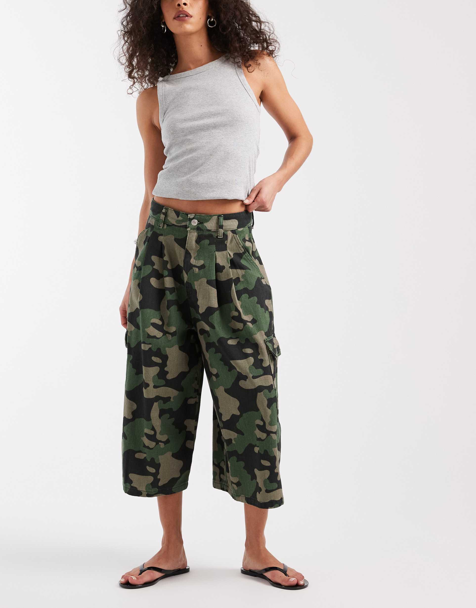 asos design oversized bermuda shorts in camo