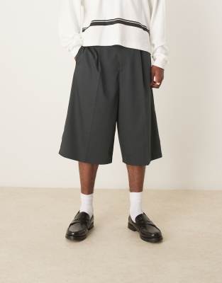 Asos Design Oversized Bermuda Shorts With Pintucks