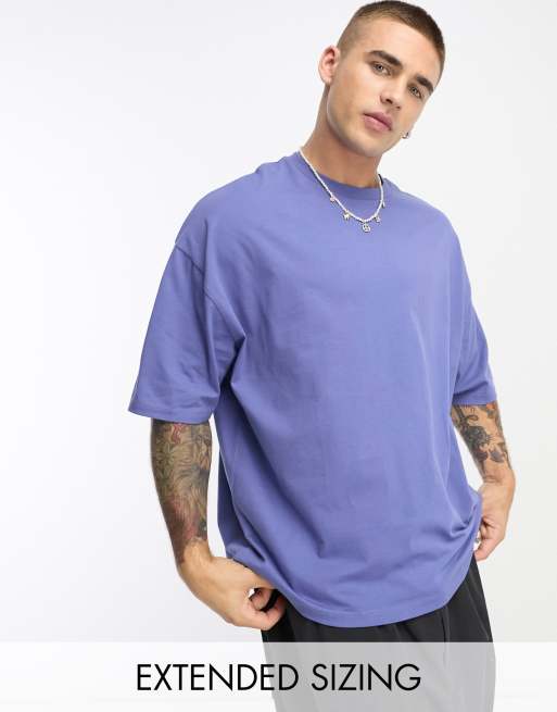 ASOS DESIGN - Oversized blå T-shirt med rund hals