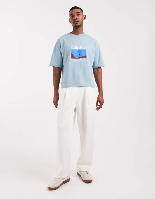 ASOS DESIGN - Oversized blå T-shirt med tennisgrafik i firkantet pasform, 2 af 5