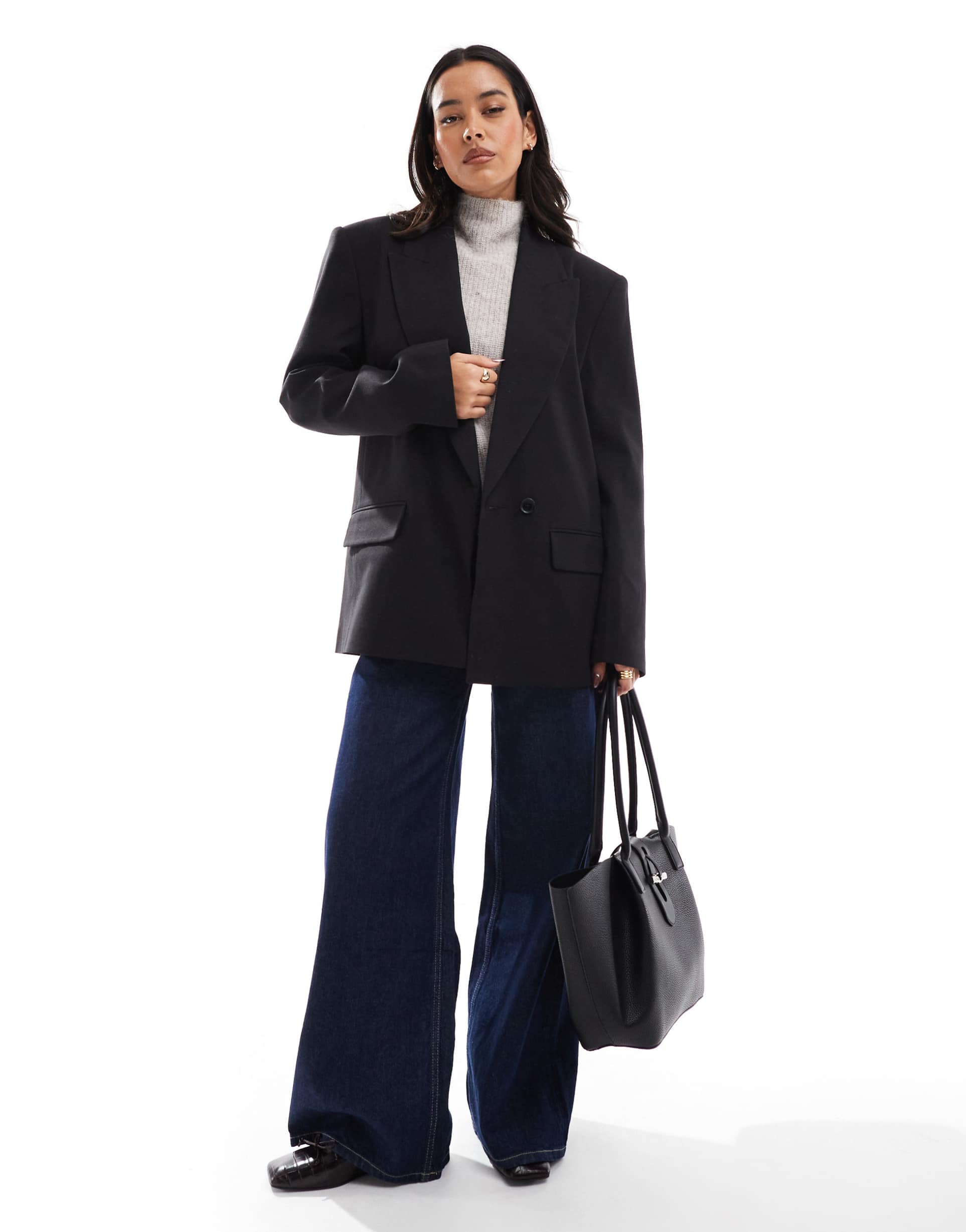 asos design oversized blazer in black