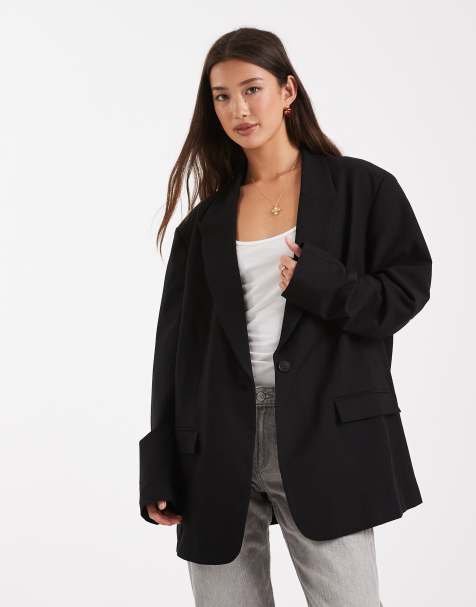 ASOS DESIGN oversized blazer in black - view 1