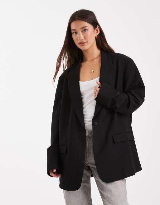ASOS DESIGN oversized blazer in black