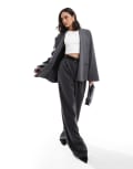 [ASOS DESIGN] ASOS DESIGN oversized blazer in dark grey-Brown M Dark Grey