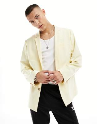 ASOS DESIGN oversized blazer in pale yellow