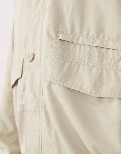 ASOS DESIGN oversized bomber jacket in beige, 5 of 5