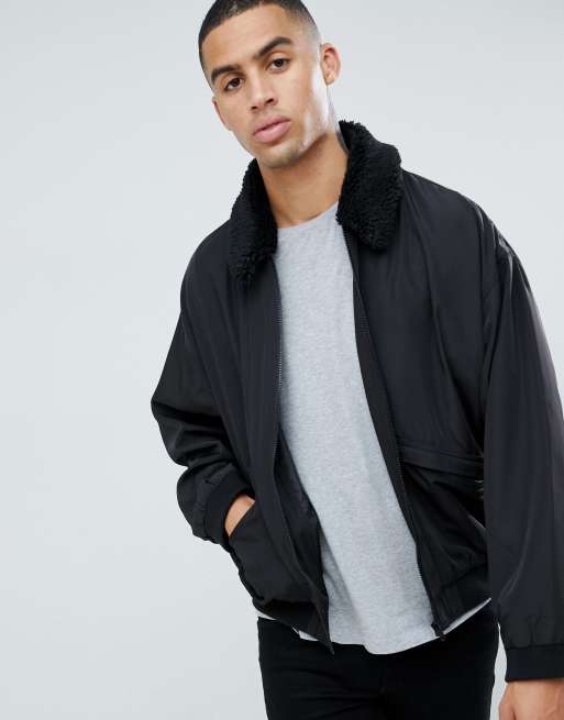 Asos black clearance bomber