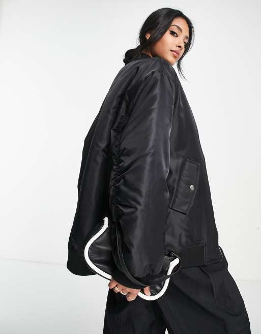 ASOS DESIGN oversized bomber jacket in black