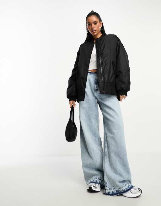 ASOS DESIGN oversized bomber jacket in black ASOS