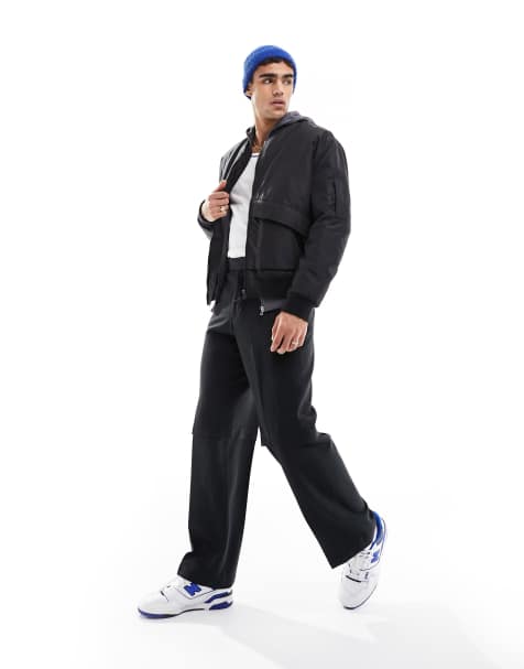 ASOS DESIGN oversized bomber jacket in black - view 1