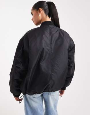 Asos Design Oversized Bomber Jacket In Gold