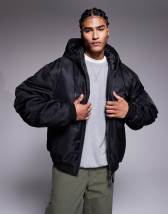 ASOS DESIGN wool look harrington jacket in burgundy