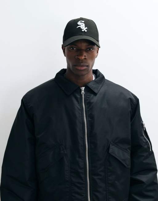 ASOS DESIGN oversized bomber jacket in black, 3 of 5