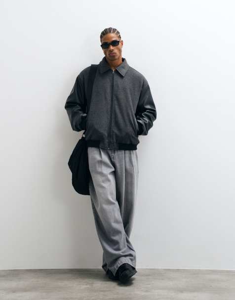 ASOS DESIGN oversized bomber jacket in black - view 1