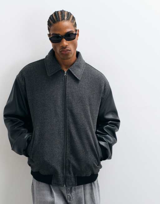 ASOS DESIGN oversized bomber jacket in black, 2 of 5