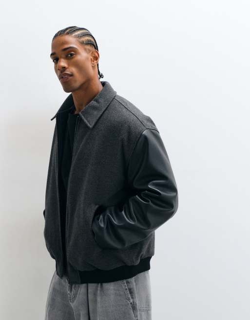 ASOS DESIGN oversized bomber jacket in black, 5 of 5