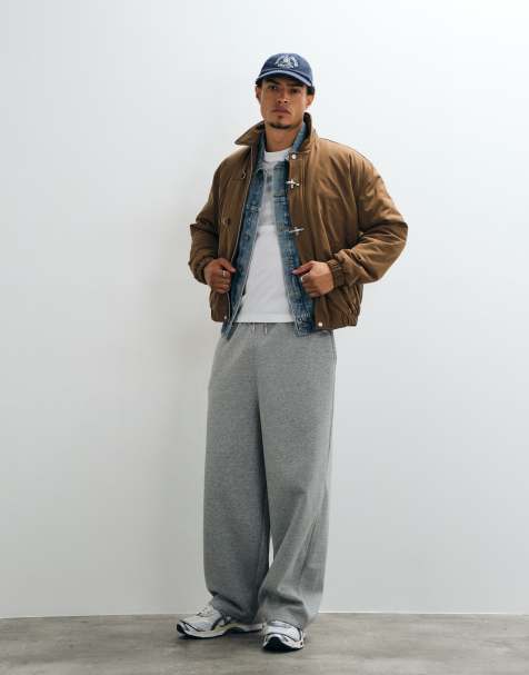 ASOS DESIGN Oversized bomber jacket in brown - view 1