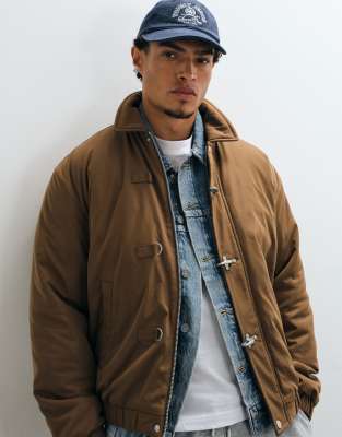 Asos Design Oversized Bomber Jacket In Multi