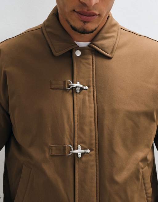 ASOS DESIGN Oversized bomber jacket in brown, 3 of 5