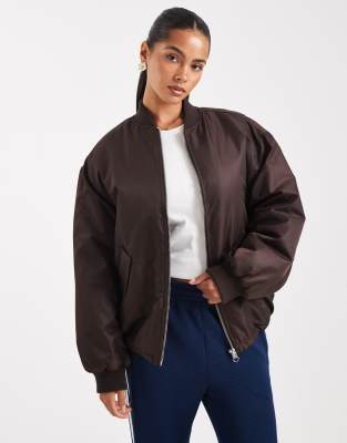 Asos Design Oversized Bomber Jacket In Gold