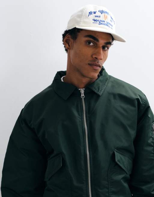 ASOS DESIGN oversized bomber jacket in dark green, 4 of 5