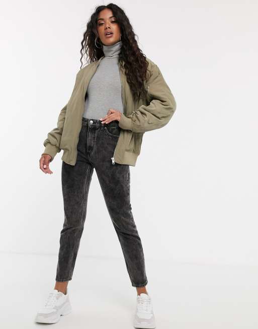 Asos khaki bomber jacket sale