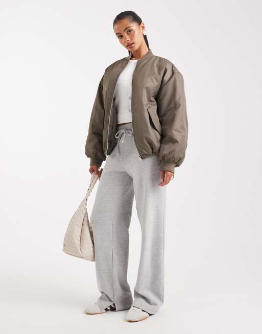ASOS DESIGN oversized bomber jacket in khaki, 2 of 4