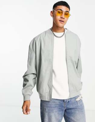 mens gray bomber jacket