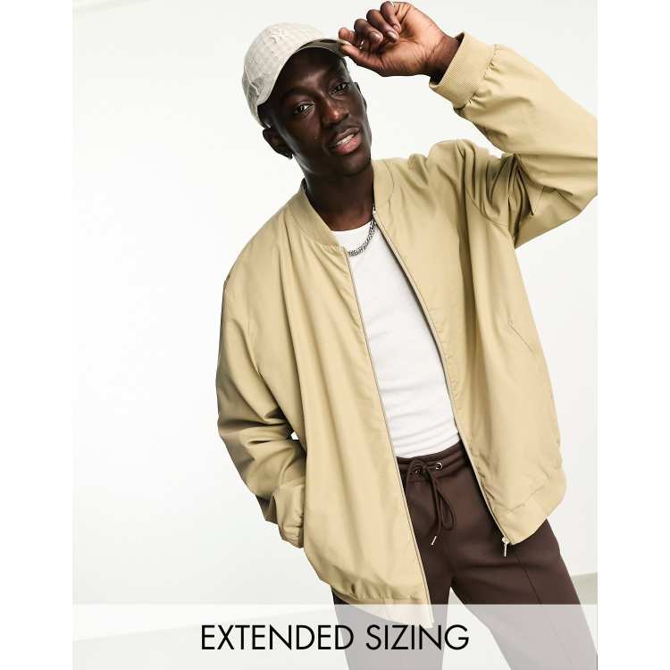 ASOS Design Oversized Linen Look Bomber Jacket