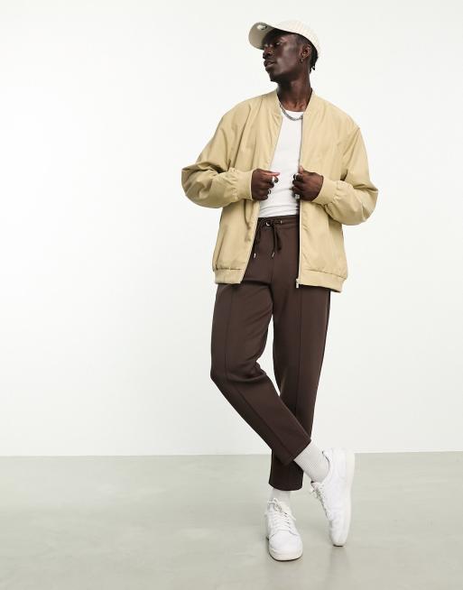 ASOS Design Oversized Linen Look Bomber Jacket