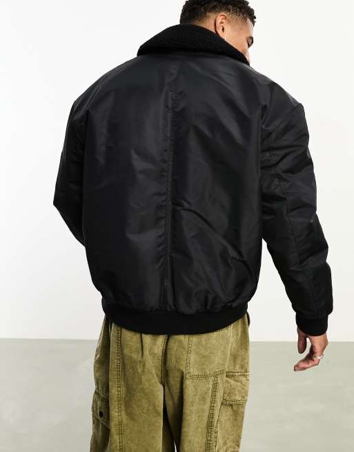 Asos black hotsell bomber jacket