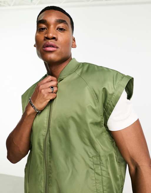 ASOS DESIGN oversized scuba jacket in green