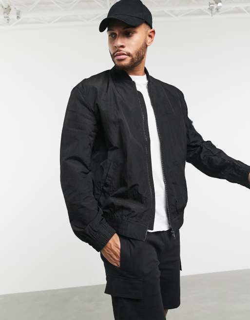 Asos black outlet bomber