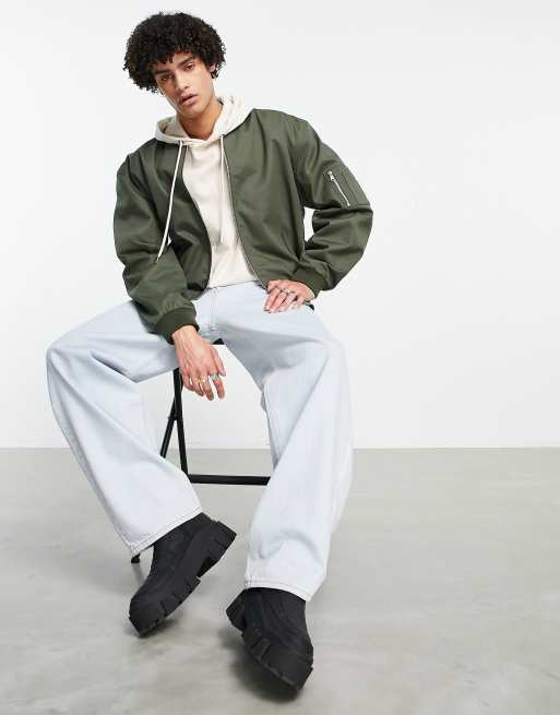 ASOS Edition oversized bomber jacket in green