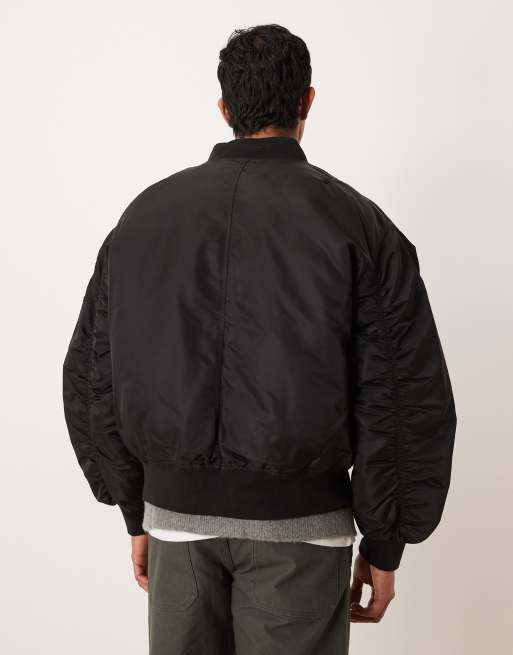 ASOS DESIGN - Oversized bomber-jakke i sort, 3 af 5
