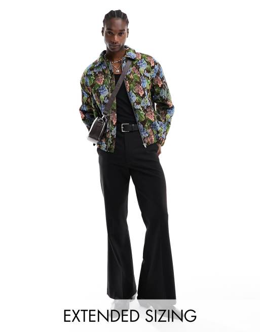 ASOS DESIGN - Oversized bomber-jakke med blomstermønster i jacquard