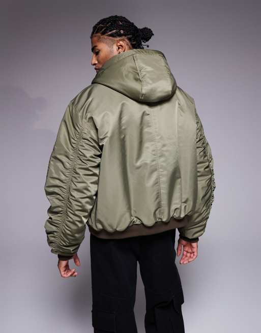 ASOS DESIGN - Oversized bomberjack in groen, 3 van 5