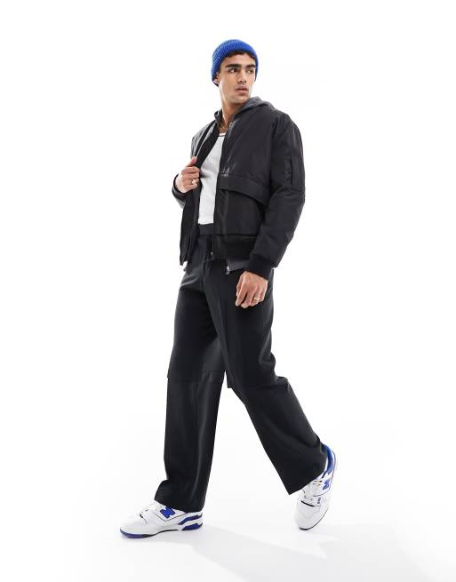 ASOS DESIGN - Oversized bomberjack in zwart