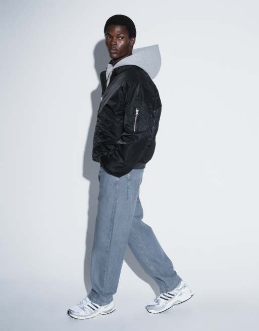ASOS DESIGN - Oversized bomberjack in zwart, 5 van 5
