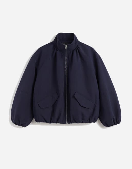 ASOS DESIGN - Oversized bomberjack met opstaande boord en pofzoom in marineblauw, 5 van 7