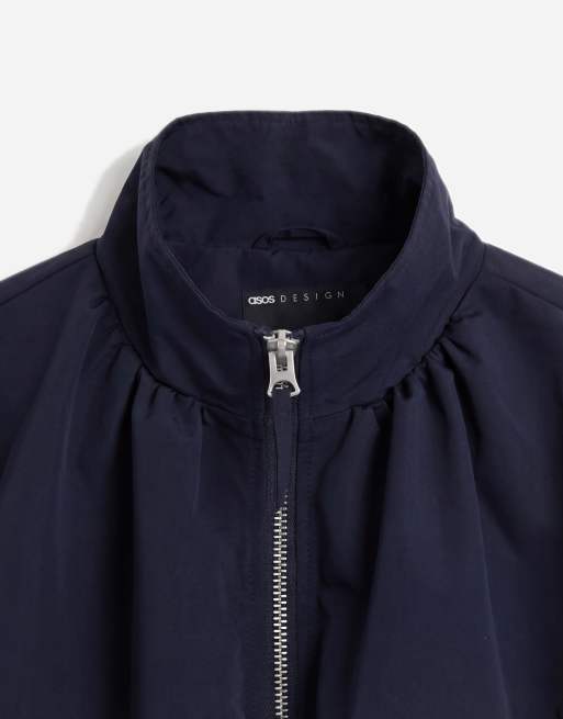 ASOS DESIGN - Oversized bomberjack met opstaande boord en pofzoom in marineblauw, 7 van 7