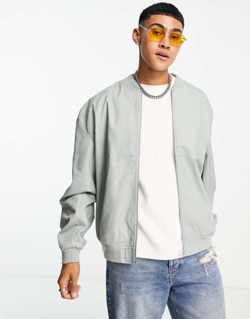 ASOS DESIGN – Oversized-Bomberjacke in Salbeigrün
