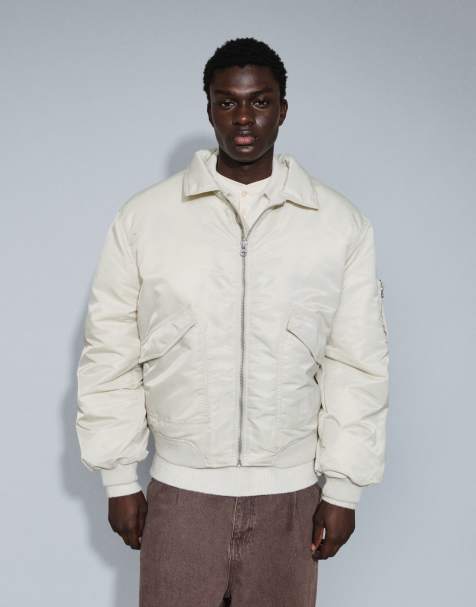 ASOS DESIGN oversized bomberjakke i neutral - view 1