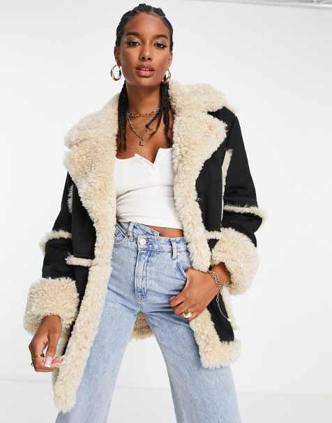 Fur lined aviator jacket on sale womens