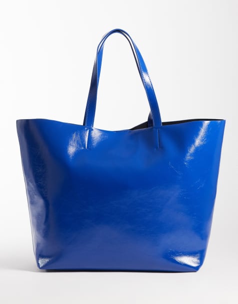 ASOS DESIGN oversized bonded toteväska i blått - view 1