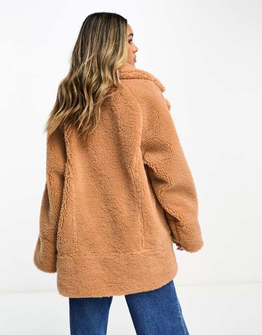 Burnt orange teddy bear coat sale