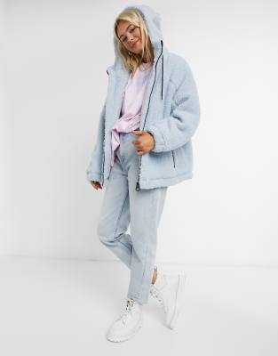 baby blue borg jacket