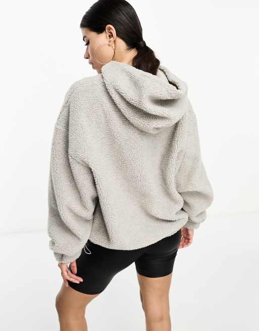 Asos oversized best sale hoodie in borg